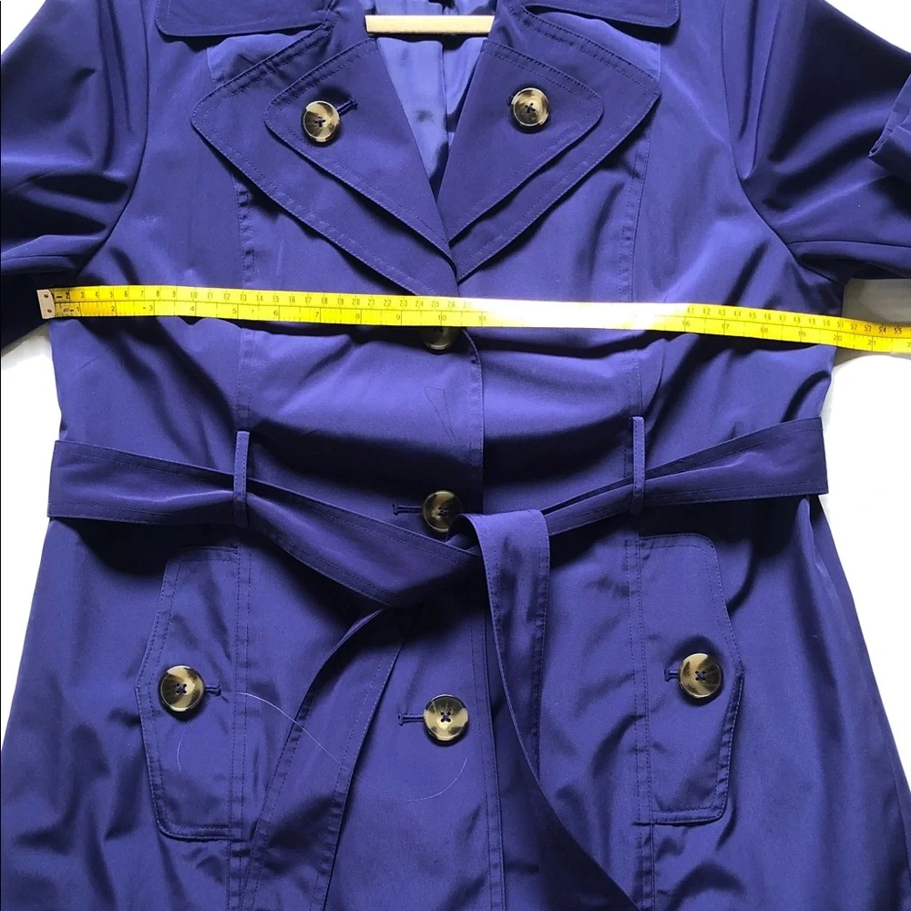 London Fog Navy Blue Trench Coat Size M, excellent - Picture 7 of 9